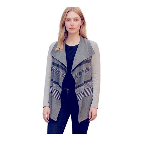 Ruby Moon Anthropologie Drape Open Front Grey Cardigan Size Medium - Picture 2 of 10